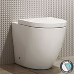 Elva Back To Wall Toilet Round Rimless White BTW Pan Bathroom & Soft Close Seat
