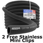 COTTON BRAIDED RUBBER FUEL HOSE PIPE VACUUM LINE UNLEADED PETROL DIESEL OIL TUBE