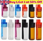 4Pcs Random Amber/Clear Glass Pill Case Mini Empty Bottle Jar with Folding Spoon