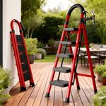 Folding Ladder, 3/4/5/6-Step Ladder, Lightweight Folding Step Stool with Extra