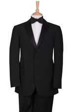 Black Tie Tuxedo Suit 2 Piece Formal Evening Dinner Jacket Trousers Cruise Prom