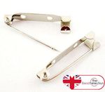 QUALITY 50 BROOCH BACKS bar badge pin 15mm 20mm 25mm 30mm 35mm 40mm SILVER GOLD