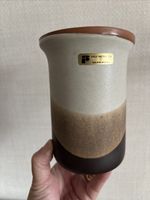 Vintage Studio Pottery Wall Pocket Vase – Brown & Beige Glaze – Shelf Pottery