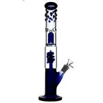 RORA Bong 16" Tall Glass Bong Spring Handmade Blue Smoking Water Pipe with 14mm