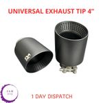 EXHAUST TIPS 2X AKRAPOVIC 4" OUTLET 304 MATT BLACK STAINLESS STEEL UNIVERSAL