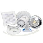 AirTech-UK - Inline Bathroom Extractor Fan Kit with Timer - FlowMax Essential