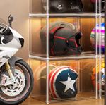 Sports Helmet Display Case, 360 Display View Made From A Strong Clear Plastic