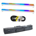 2x Equinox SpectraPix White LED Light Batten, 3m Cable & Bag Bundle