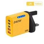 240W Quick Charger UK Plug Fast Wall Charger Power Adapter 5 Port USBC PD Type C
