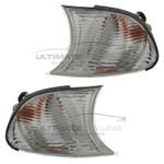 Front Indicator Lights BMW 3 Series E46 Convertible & Coupe 2001-2003 Clear Pair
