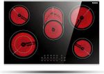 Karinear 5 Zone Ceramic Hob 77 cm, 5 Ring Ceramic Hob with Touch Control, Timer