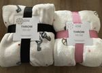 2x PRIMARK Blanket throw Teddy Bear Heart Lock And Key 120x150cm