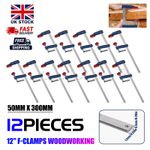 BrickLayer Profile F Clamp 50X300mm Metal Handle Wood Working F-Clamp -12-Piece