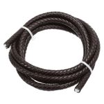6mm Round Braided Leather Cord for Crafts Jewelry Making, Dark Brown(1.1Yards)