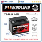 MOTORCYCLE MOTORBIKE 12V VOLT BATTERY DB4L-B GEL NANO TECH YB4L-B