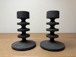 Cast iron candlesticks Robert Welch 1960s Design Chipping Camden Brutalist 3.75”