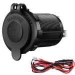 Waterproof 12V Car Cigarette Lighter Socket USB Charger Power Adapter Outlet