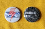 Throbbing Gristle two 25mm button badges. Free UK postage!