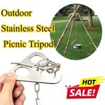 Outdoor BBQ Tripod Hanging Rack Stainless Steel Camping Bonfire BBQ Pot Tripod