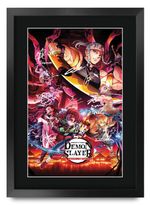Demon Slayer Japanese Anime Gifts Printed Framed Autograph Poster for TV Fans