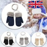 Mittens Toddler Baby Boys String UKX Gloves Girls Winter with Neck Warm Knitted