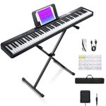 Donner DEP-1 88 Key Digital Piano Keyboard Beginner Set + Stand Pedal 128 Tones