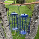 Hanging Squirrel Proof Suet Fatball Bird Feeder Cage Garden Wild (Pack of 2)