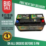 LORRY TRACTOR TYPE 020 019 100AH OEM Replacement Heavy Duty Battery HIGH POWER