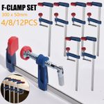 4/8/12x F Clamps Wood Working Sliding Brick Profile Clamp Bricklaying DIY 300mm