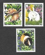 PETS JERSEY 2003 MNH NATURE HAMSTER GUINEA PIG RABBIT