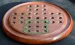 Antique Solitaire Board for Games & Marble Display, Wood Feet, Early 1900's 21cm