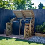 6x3 Double Bin Store Pressure Treated Lid Barrel Bolt Outdoor Storage Waltons 