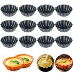 Bakeware Set 12 Piece Non-Stick Tart Quiche Flan Cake Muffin Baking Tins