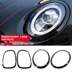 FITS 14-2021 MINI COOPER F55 F56 F57 GLOSS BLACK HEADLIGHT TAIL LIGHT TRIM RINGS