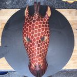 Vintage African giraffe Face Mask Wood Wall Hanging Wooden 30cm 
