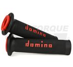 Genuine Domino Road Racing Black & Red A010 Motorcycle Grips for Motorini Bikes