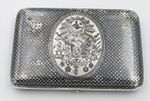 OTTOMAN TURKISH ANTIQUE SOLID SILVER NIELLO ENAMEL CIGARETTE CASE 19TH CENTURY