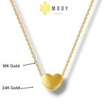 18ct Solid Gold Necklace + 24ct Solid Gold Heart Pendant Cute And Elegant