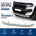 FOR FORD RANGER T6 2012-2022 SINGLE DECK CITY FRONT SPOILER BAR STAINLESS STEEL