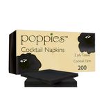 BLACK COCKTAIL NAPKINS X 4000