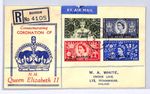 Gulf BAHRAIN 1953 FDC Coronation GB Overprint Illustrated First Day Cover WY186