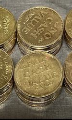 120  Brass Batting Cage Tokens, 1.125"    tumble cleaned