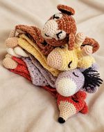 Chenille Soft Fox Baby Blanket Red Brown Security Lovey 40cmx40cm