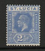 St Lucia 1921-30 2½d Bright blue script wmk SG 96 Mint. (R3025)