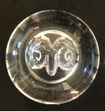 Vintage Royal Copenhagen Ram Head Paperweight Clear Crystal Glass