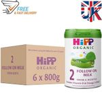 HiPP Organic 2 Follow On Baby Milk Powder Formula, from 6 Months, 800g(Pack of 6