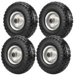 10 Inch 4.10/3.50-4 Solid PU Puncture Proof Tyre Metal Wheel Sack Truck Trolley