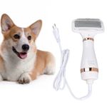 Dog Hair Dryer Portable Pet Grooming Dryer 2 in 1 Handheld Dog Slicker Brush and