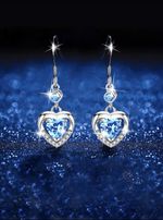 925 Sterling Silver Love Heart Drop Dangle Hook Earrings Women Jewellery Gift UK