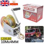 WINCH PULLER 1200LB 10M x 4MM MANUAL BOAT MARINE CAR VAN TRAILER HAND POWERED